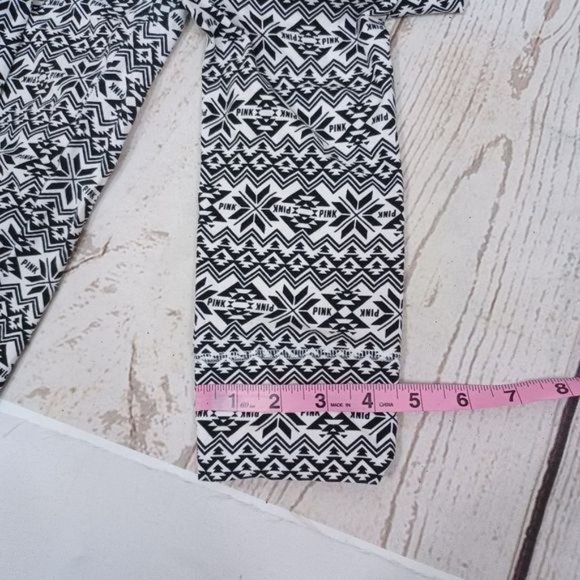 🎁 5 for $25 PINK VIctorias Secret Fair Isle Black White Pajama Pants - Picture 11 of 11